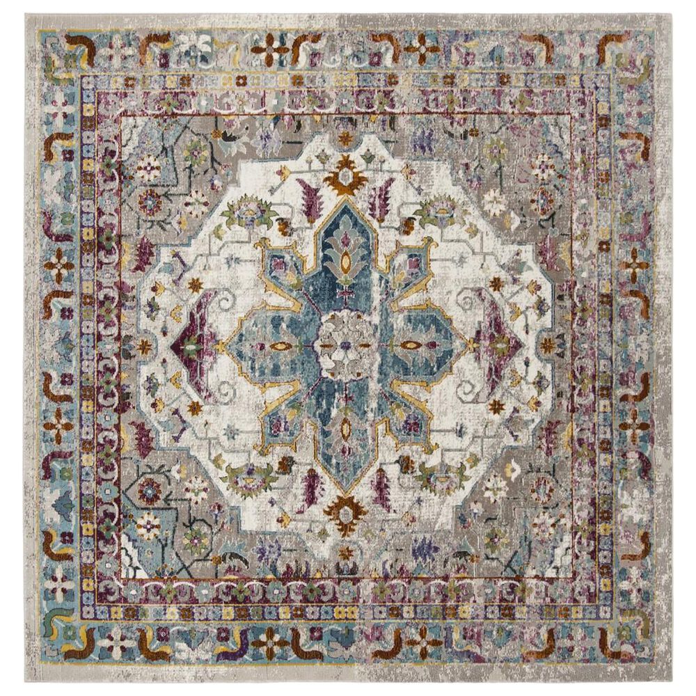 Safavieh Aria ARA160C 6"6" Square Cream and Multicolor Area Rug, , large