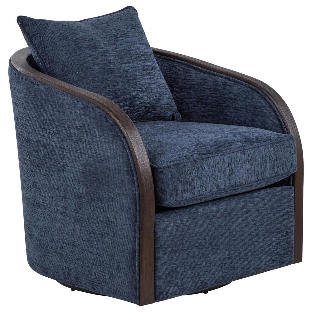 LumiSource Gemma Swivel Accent Chair in Blue Indigo, , large