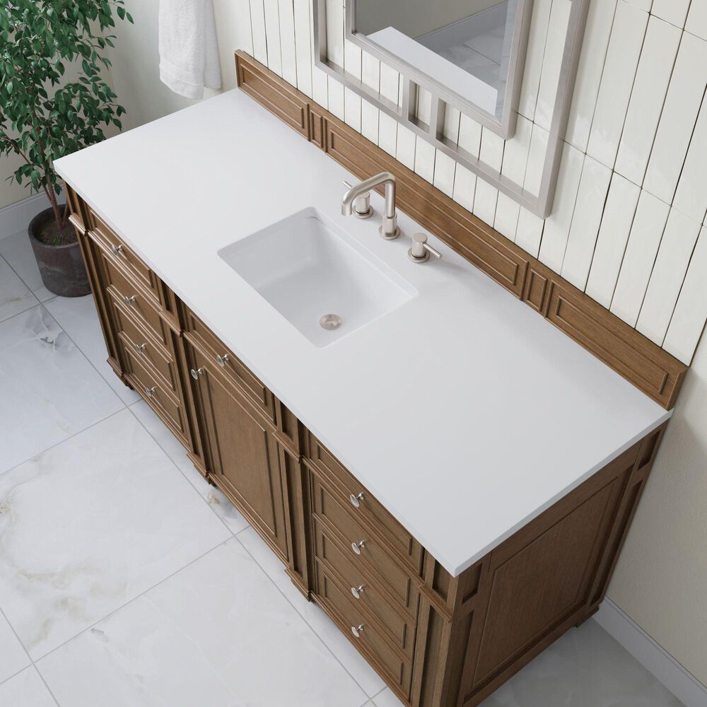 James Martin Bristol 60" Single Bathroom Vanity Cabinet in Saddle Brown, , large
