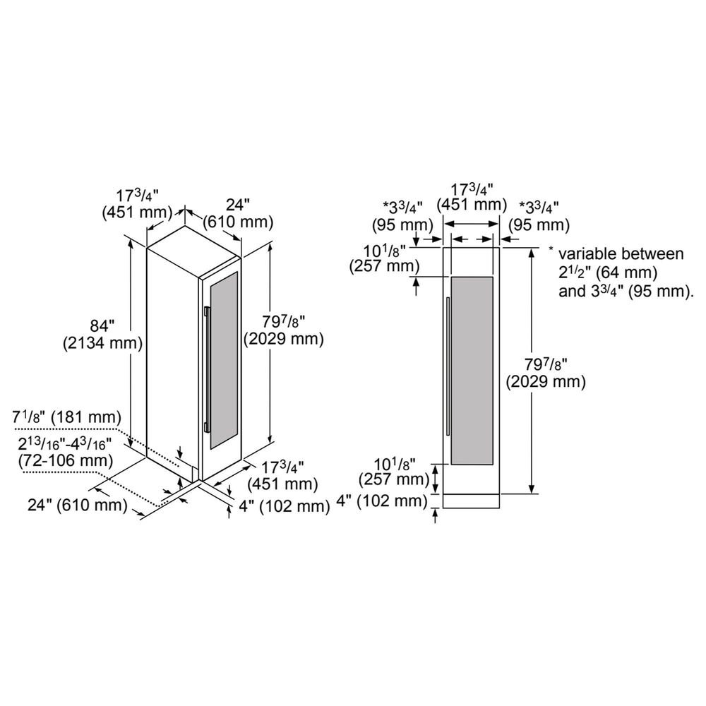 Thermador 18" Wine Cooler Refrigerator Panel Ready NFM