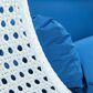 Leisuremod 2-Seat Hanging Egg Swing Chair with Blue Cushion in White, , large