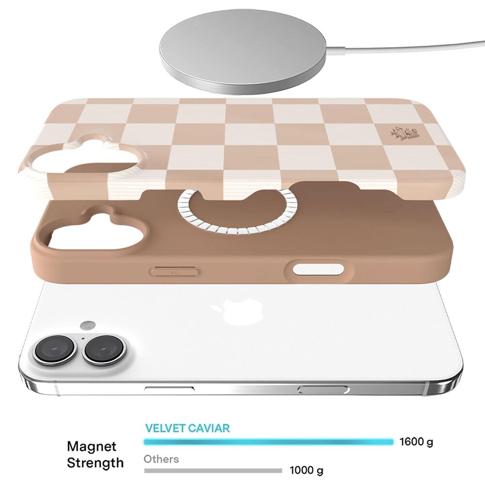 Velvet Caviar Checker MagSafe Case for Apple iPhone 16 in Nude Vibe, , large