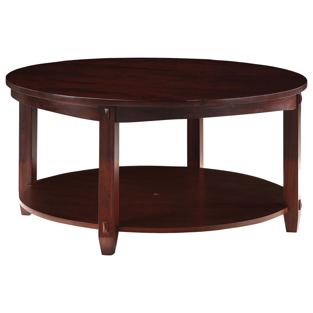 OSP Home Lane Round Coffee Table in Espresso, , large
