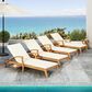 Hearth and Haven Outdoor Chaise Lounge with Armrest in Cream, , large