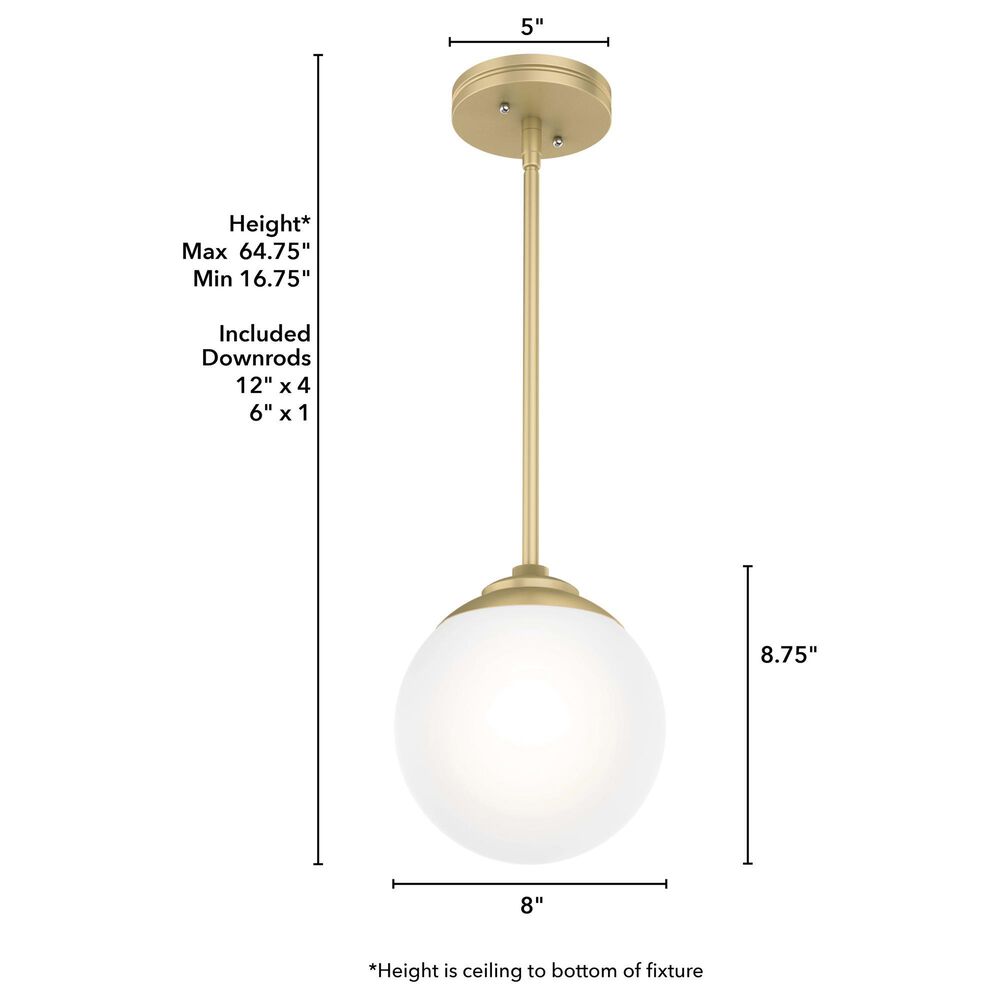 Hunter Hepburn 1-Light Mini Pendant in Painted Modern Brass, , large