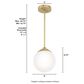 Hunter Hepburn 1-Light Mini Pendant in Painted Modern Brass, , large