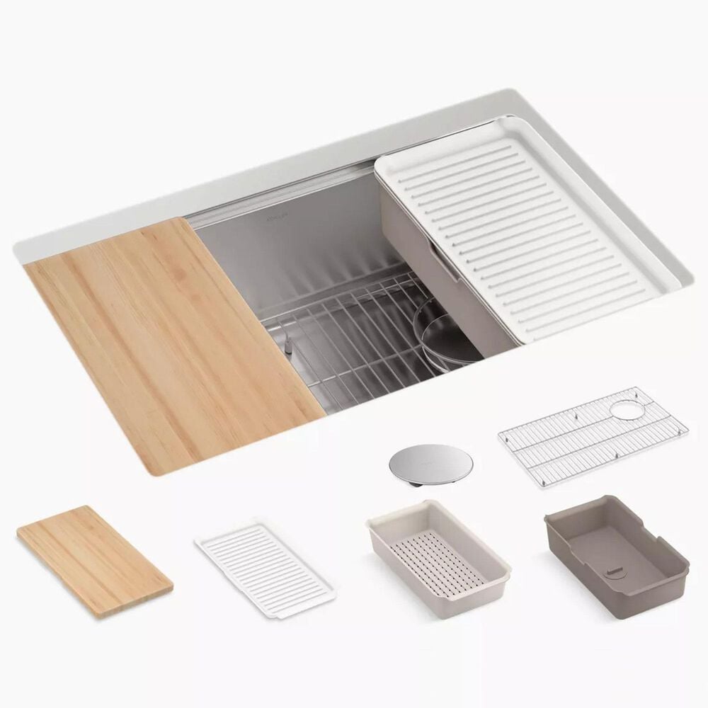 Kohler Strive 29" Undermount Single-Bowl Kitchen Sinks in Stainless Steel, , large