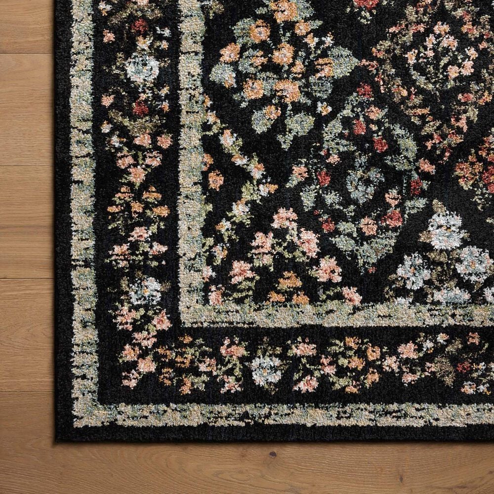 Rifle Paper Co Laurel Parquet 2&#39;8&quot; x 4&#39; Black Area Rug, , large