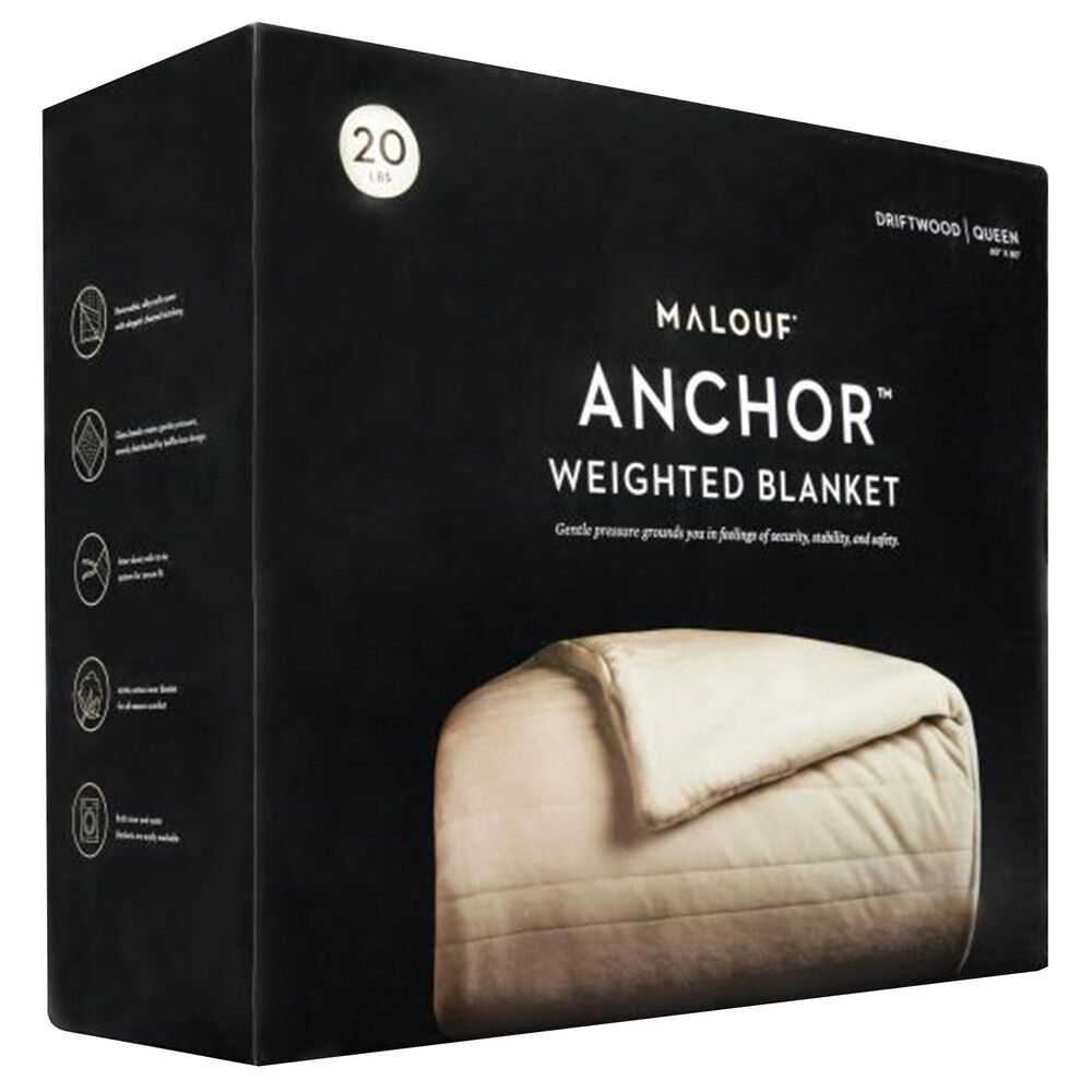 Malouf 15lb Anchor Weighted Throw Blanket in Driftwood, , large