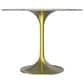 Leisuremod LeisureMod Verve Collection 36 Round Dining Table, Brushed Gold Base with Sintered Stone White Top, , large