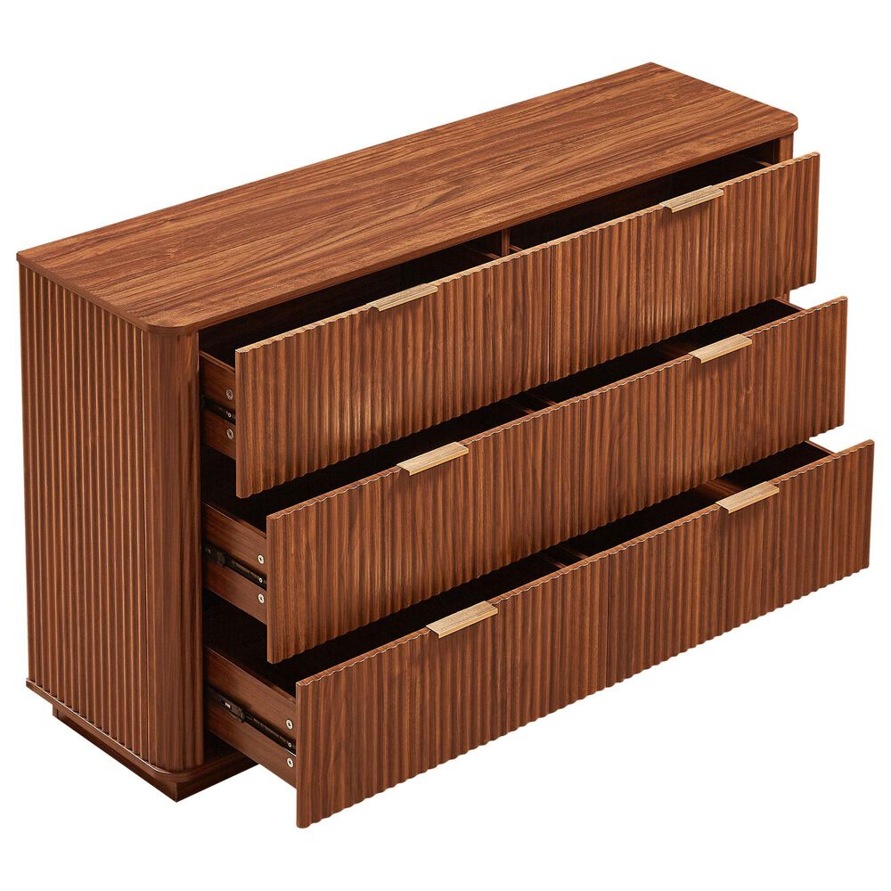Hearth and Haven 6-Drawer Dresser in Walnut, , large