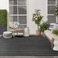 Nourison Positano POS03 Black and Ivory 8" x 10" Indoor/Outdoor Area Rug, , large
