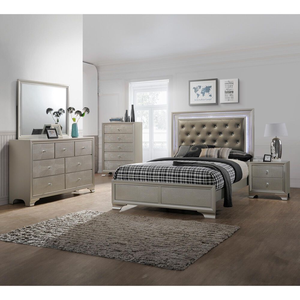 Crown Mark Lyssa 7-Drawer Dresser in Champagne, , large