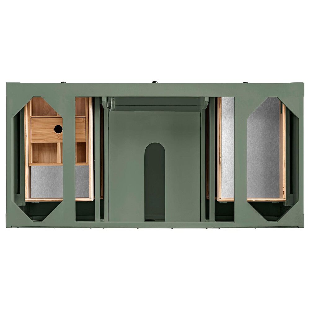 James Martin Vanities Breckenridge 48" Single Bathroom Vanity in Smokey Celadon with Single Hole 3 cm White Zeus Quartz Top and Rectangular Sink, , large
