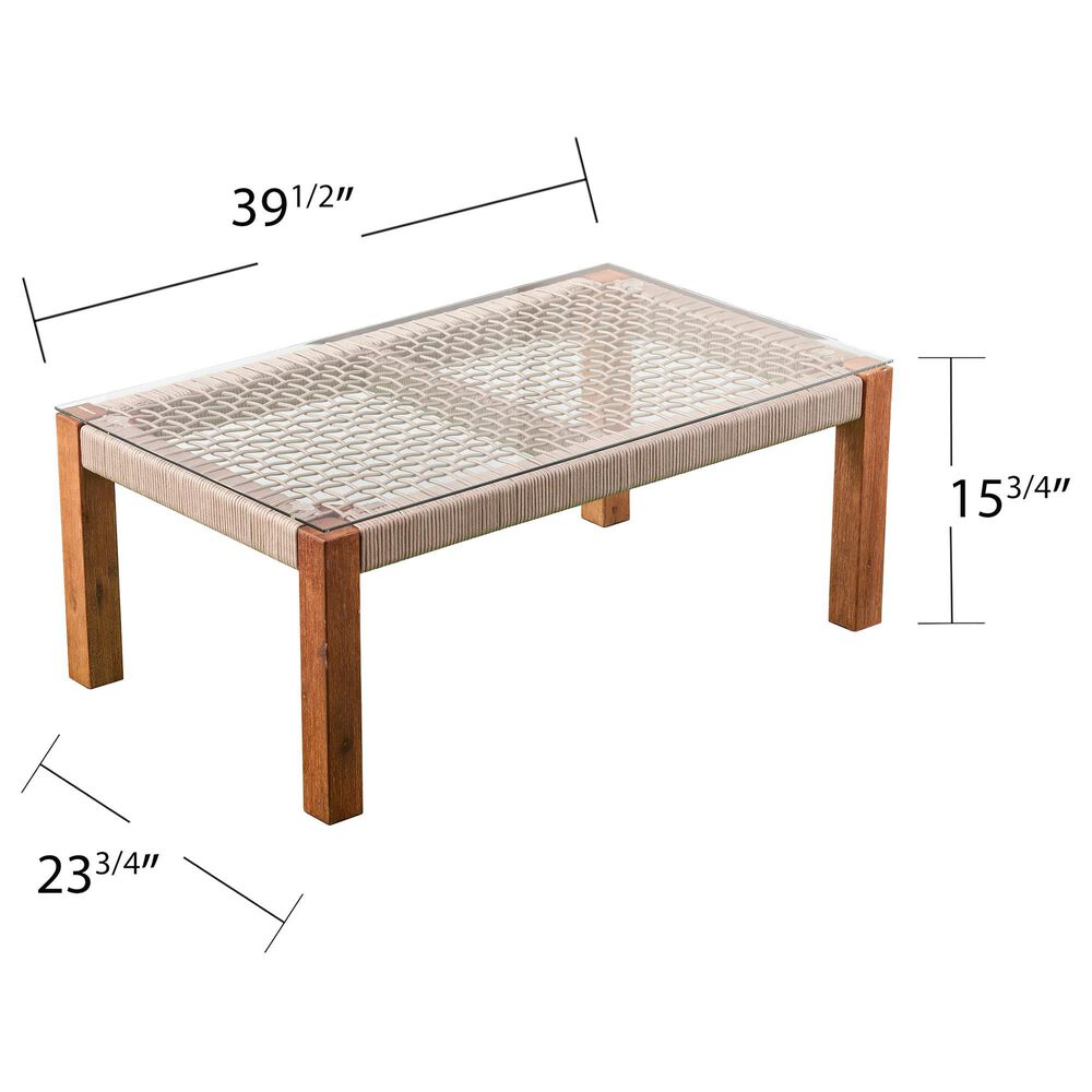 Southern Enterprises Brendina 4-Piece Conversation Set in Oiled Acacia and Natural, , large