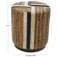 Maple and Jade Banana Leaf Drum Linear Wrapped End Table in Cream and Black, , large