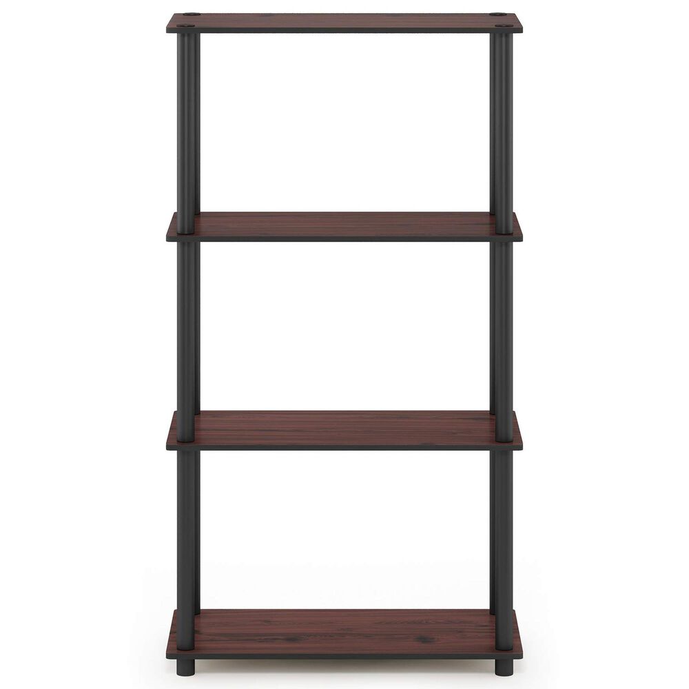 HOMLUX Turn-N-Tube 4-Tier Multipurpose Shelf Display Rack in Dark Cherry and Black, , large