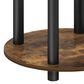 HOMLUX 2-Tier Round End Table in Amber Pine and Black, , large