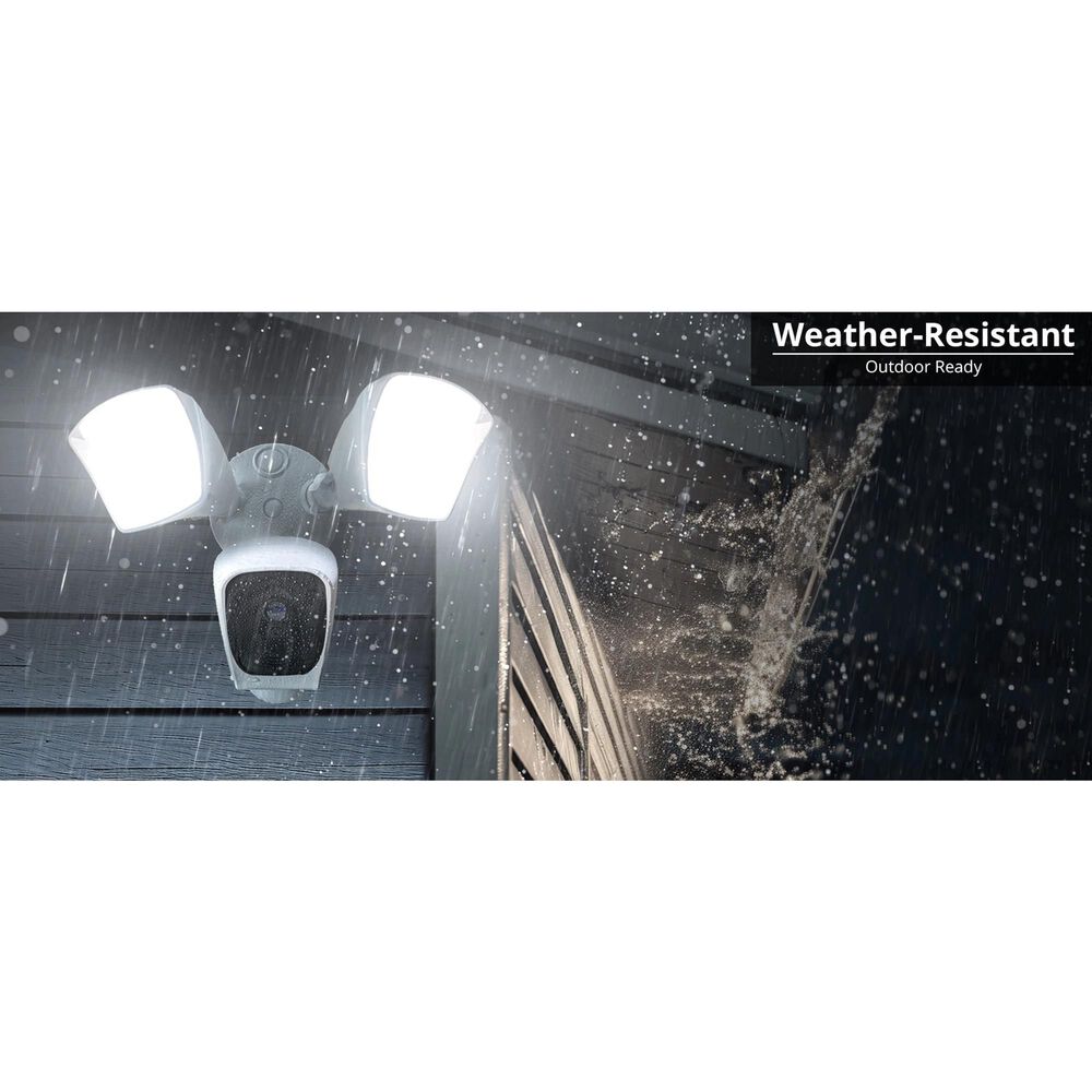 Night Owl Powered Wi-Fi Floodlight Deterrence HD+ Camera with 2-Way Audio - White, , large