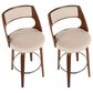 Lumisource Cecina Swivel Barstool with Cream Cushion in Walnut and Chrome (Set of 2), , large