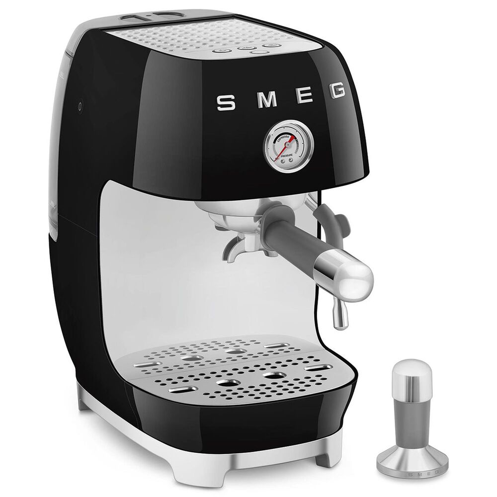 SMEG Retro Style 47 Oz Espresso and Cold Brew Coffee Machine in Matte Black, , large