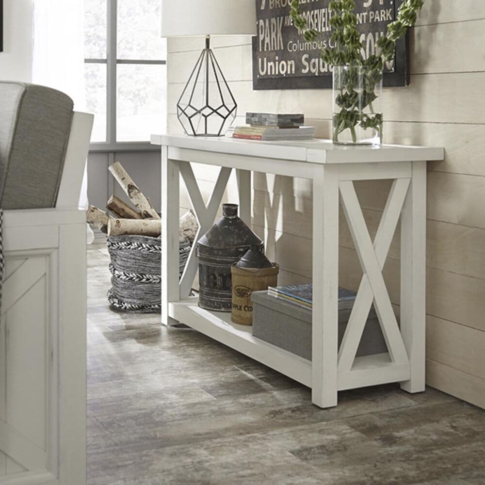 Homestyles Seaside Lodge Console Table in Hand Rubbed White, , large