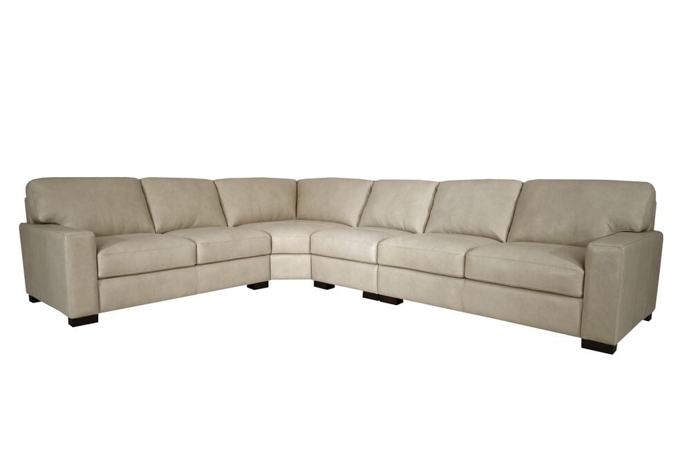 SOFTLINE Dutton 4-Piece Leather Sectional in Ivory, , large