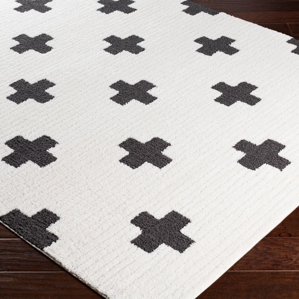 Surya Moroccan Shag MCS-2306 7&#39;10&quot; x 10&#39;3&quot; Black and White Area Rug, , large