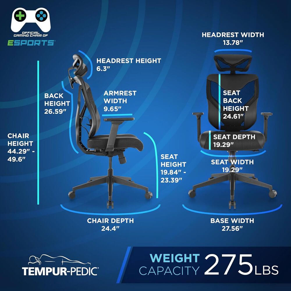 Raynor Group Blaze Gaming Chair in Black, , large