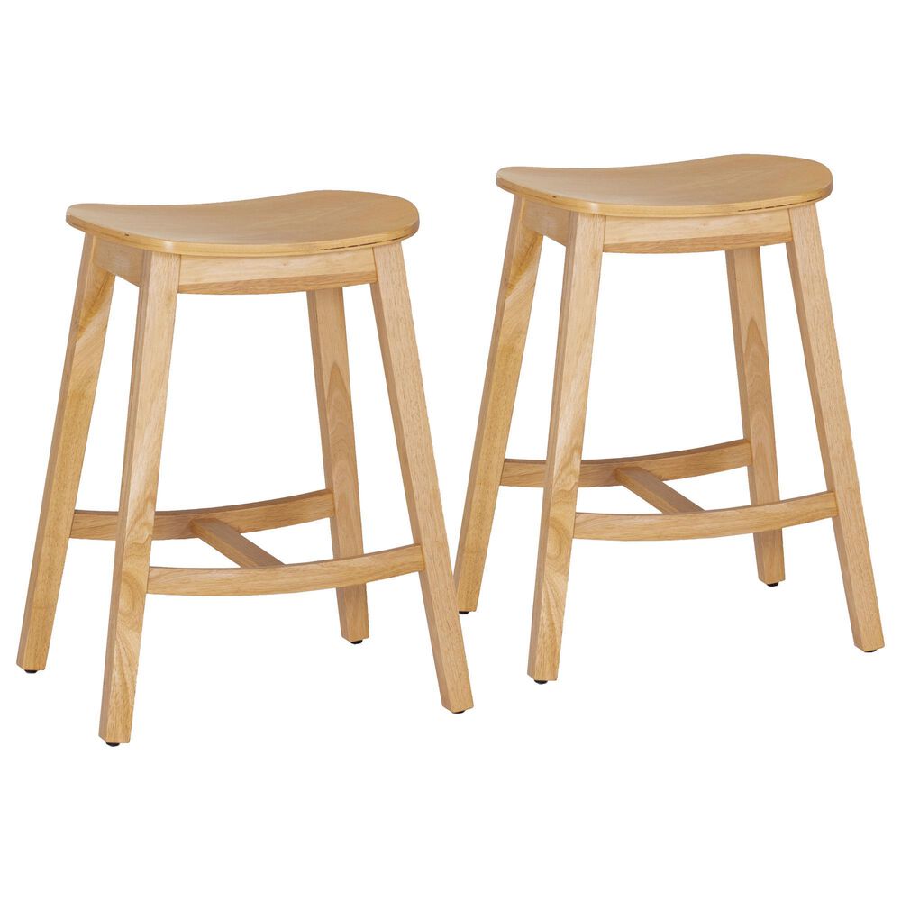Linon Home Decor Culver Counter Stool in Natural (Set of 2), , large