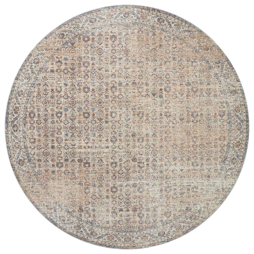 Angela Rose Blake 5"3" Round Beige and Denim Area Rug, , large