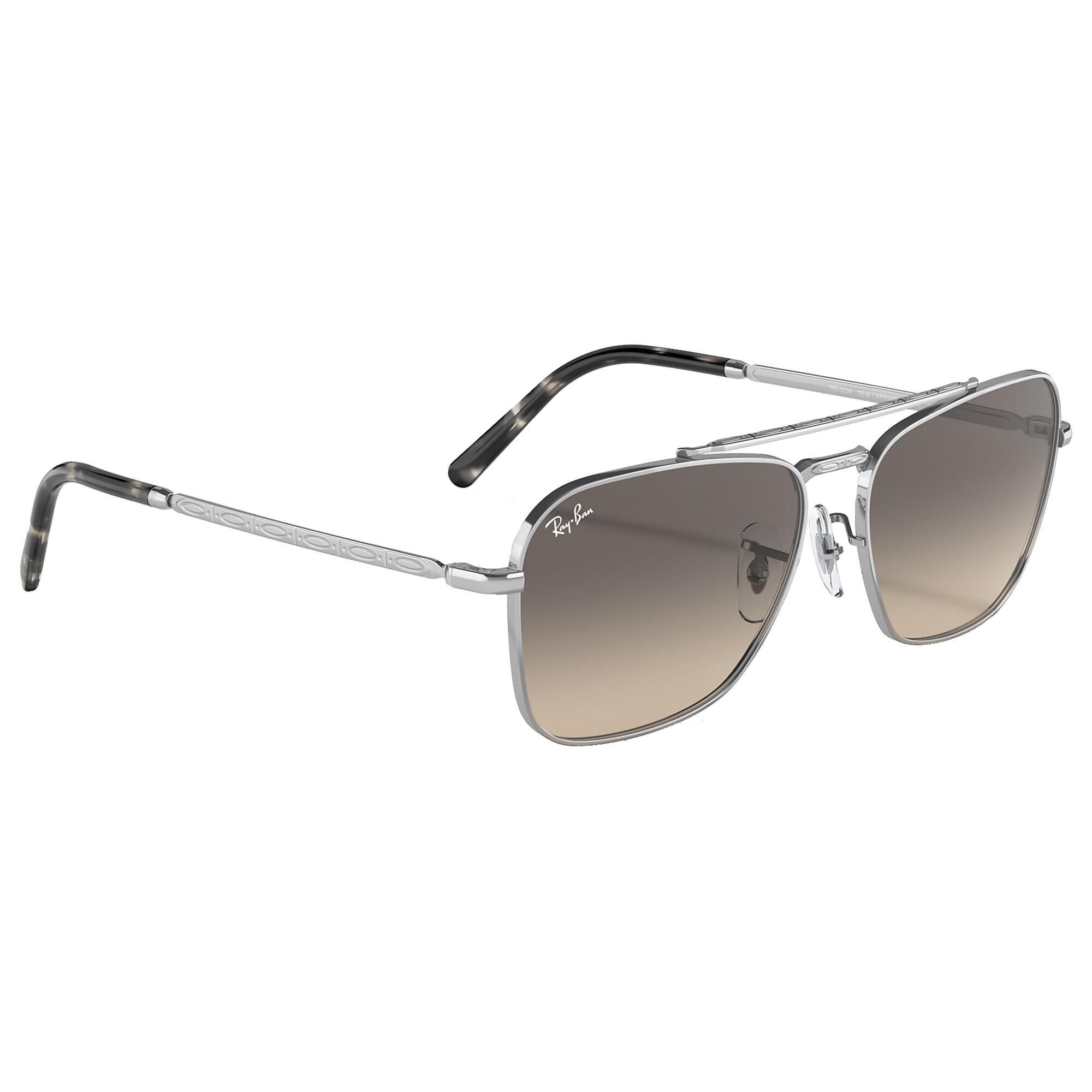 Ray Ban New Caravan Sunglasses with Grey Lenses in Polished Silver NFM