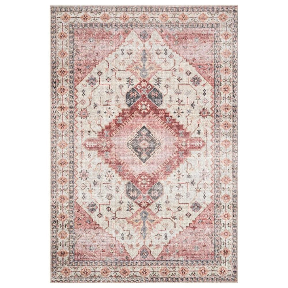 Loloi II Skye SKY-02 7"6" x 9"6" Ivory and Berry Area Rug, , large
