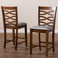Baxton Studio Lanier Counter Height Pub Chair with Grey Cushion in Walnut (Set of 2), , large