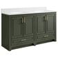 37B Lucerne 60" Double Bathroom Vanity in Deep Olive Green with Marble Top and Backsplash, , large