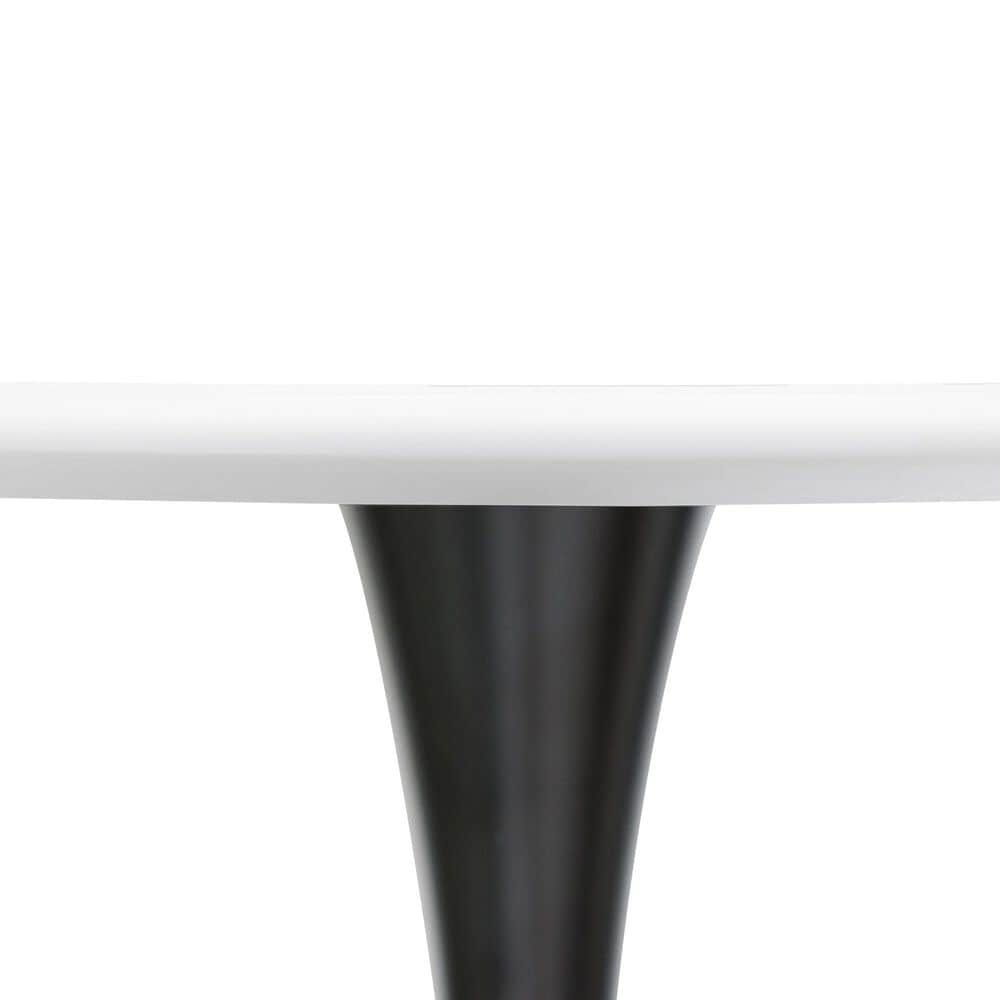 Leisuremod Bristol 40&quot; Round Dining Table with MDF Top in Black and White - Table Only, , large