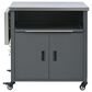 Hearth and Haven Outdoor Kitchen Island Cart with Dual Expandable Stainless Steel Tabletops in Gray, , large