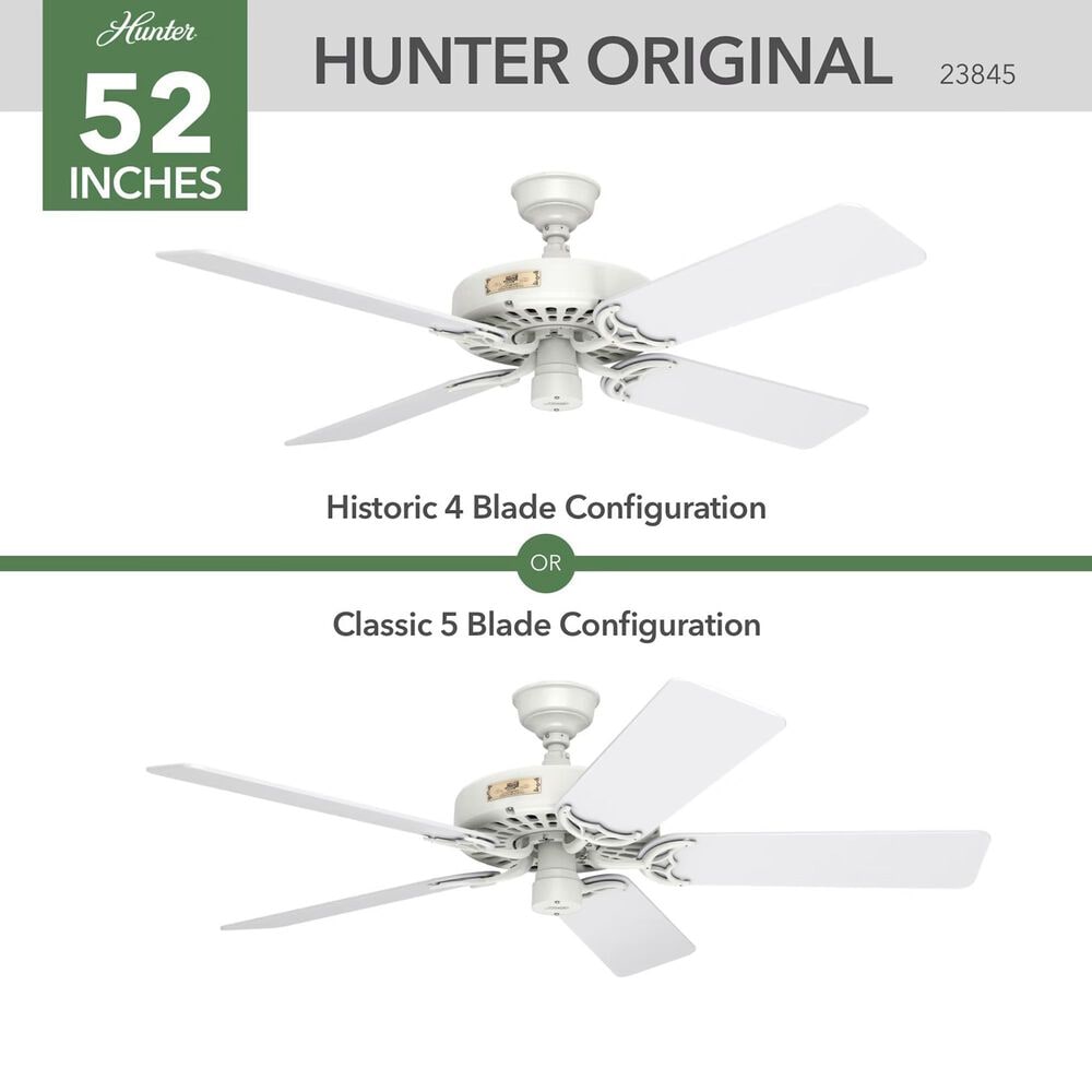 Hunter Original 52&quot; Outdoor Ceiling Fan in White, , large
