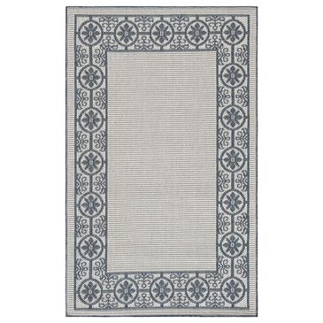 Safavieh Bermuda Floral 4" x 6" Ivory and Charcoal Indoor/Outdoor Area Performance Rug, , large