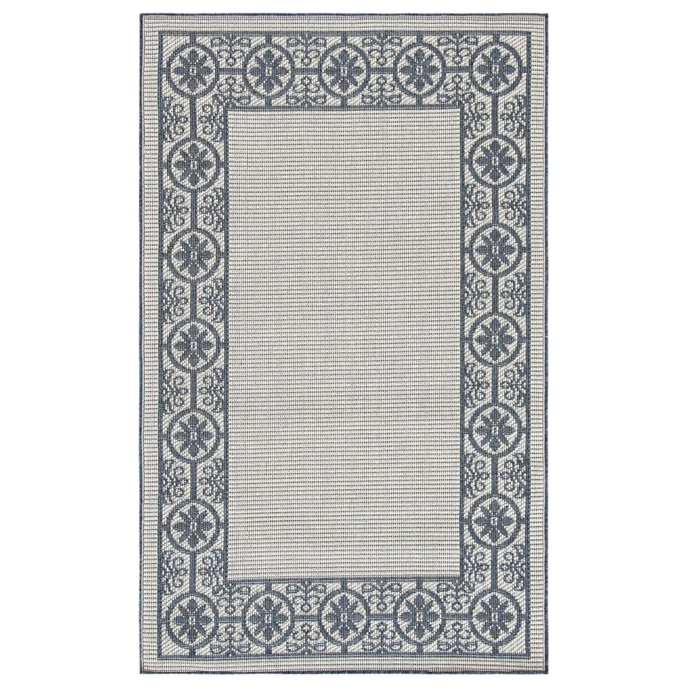 Safavieh Bermuda Floral 4" x 6" Ivory and Charcoal Indoor/Outdoor Area Performance Rug, , large