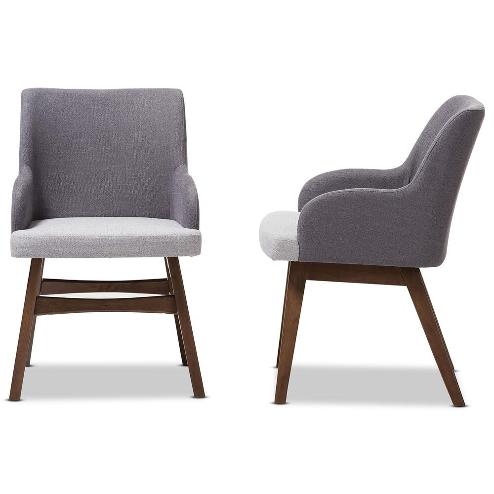 Baxton Studio Monte Arm Chair in Dark Walnut (Set of 2), , large