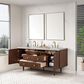 James Martin Vanities Amberly 72" Double Bathroom Vanity in Mid-Century Walnut with 3 cm Eternal Jasmine Pearl Silestone Top, Rectangular Sinks and FreePower Wireless Charger, , large