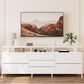 HOMLUX 63" 7-Drawer TV Stand with Adjustable TV Mount in Leather White, , large