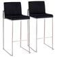Lumisource Fuji High Back Barstool with Black Velvet in Stainless Steel (Set of 2), , large