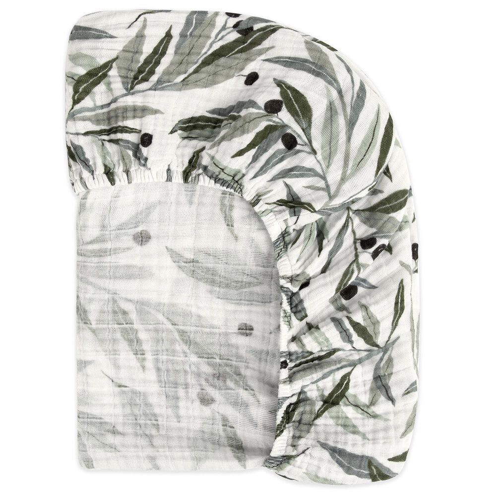 New Haus Crib Sheet in Olive Branches, , large