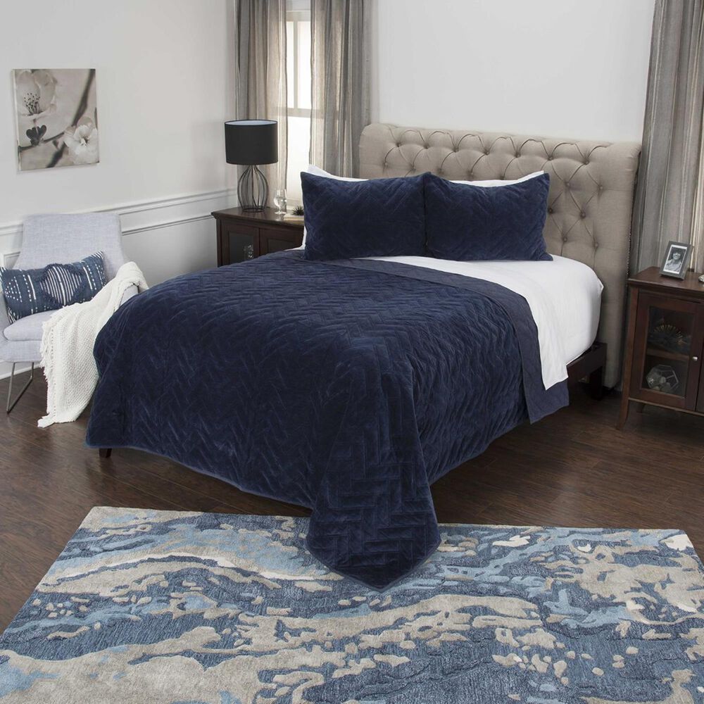 Rizzy Home Riviera Donny Osmond 20&quot; x 36&quot; King Sham in Indigo, , large