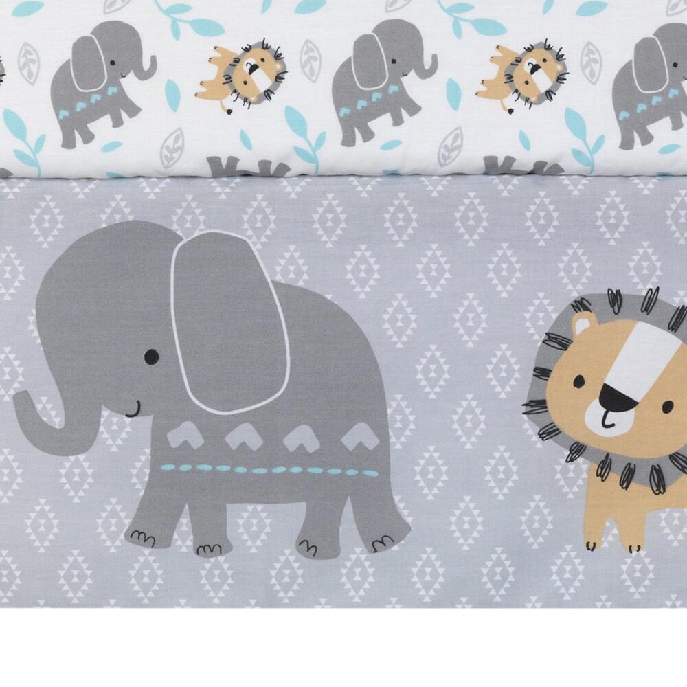 Lambs and Ivy Jungle Fun 3-Piece Bedding Set in Gray, Blue and White, , large