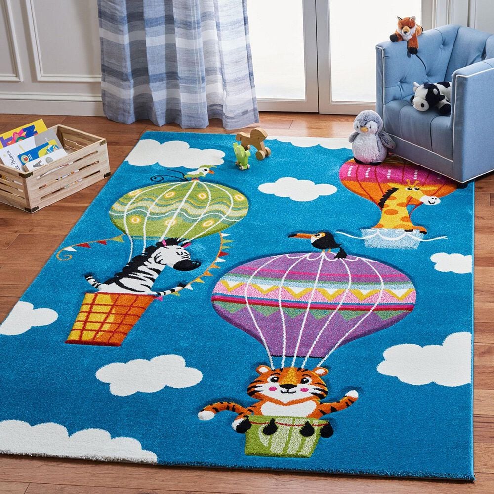 Safavieh Carousel 6&#39;7&quot; x 9&#39; Blue and Green Kids  Area Rug, , large
