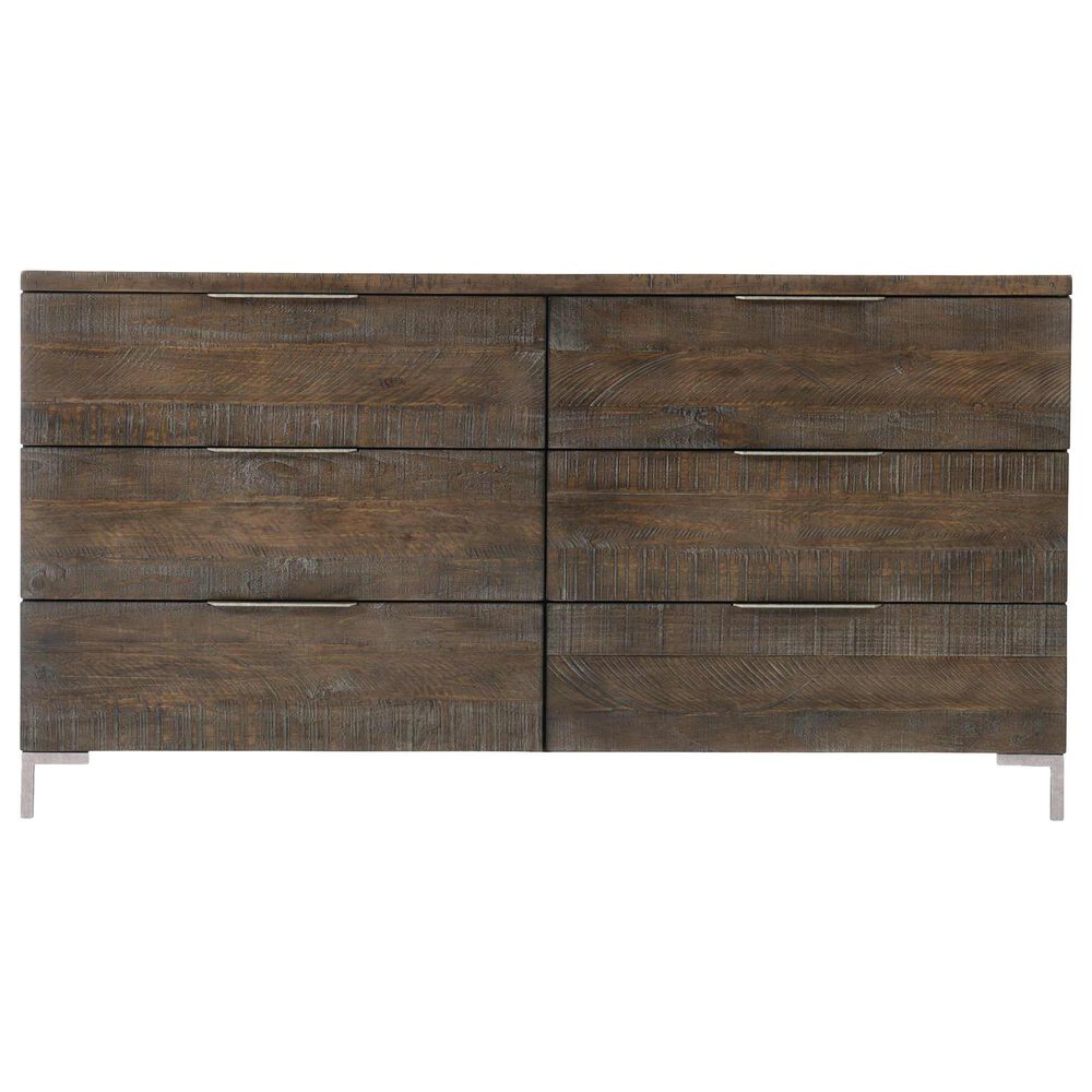 Bernhardt Logan Square 6 Drawer Dresser in Sable Brown and Gray Mist, , large
