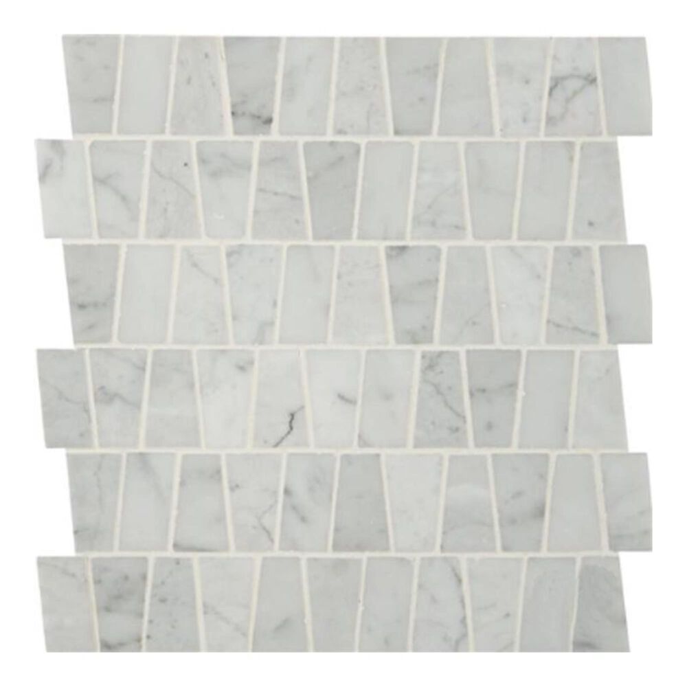 MS International Carrara White Trapezoid 12" x 12" Polished Mosaic Sheet, , large